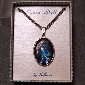 Vintage Hoffman Puana Shell Abalone Necklace Boxed